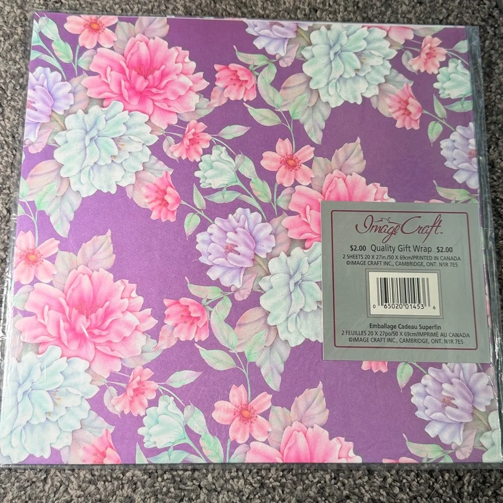 5/$25 VINTAGE Birthday Wrapping Paper Floral Flowers